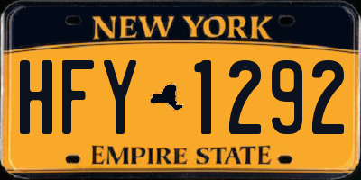 NY license plate HFY1292