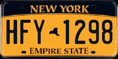 NY license plate HFY1298
