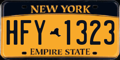 NY license plate HFY1323