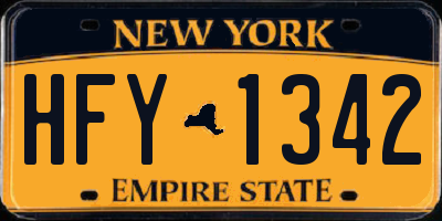 NY license plate HFY1342