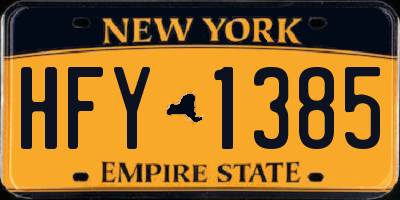 NY license plate HFY1385