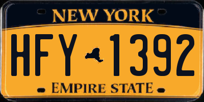 NY license plate HFY1392