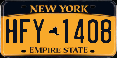 NY license plate HFY1408