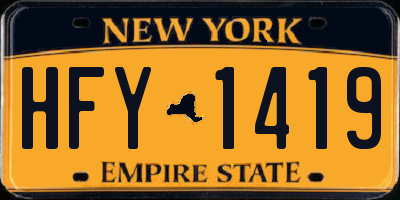NY license plate HFY1419
