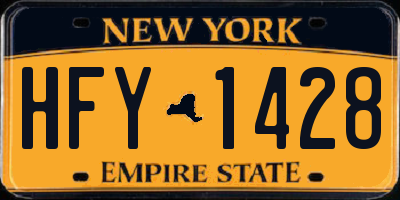 NY license plate HFY1428