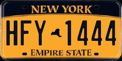 NY license plate HFY1444