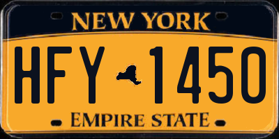 NY license plate HFY1450