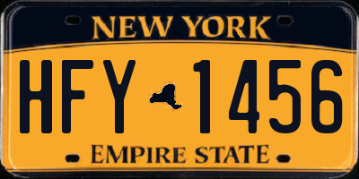NY license plate HFY1456