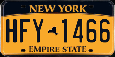 NY license plate HFY1466