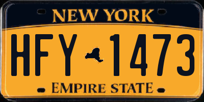 NY license plate HFY1473