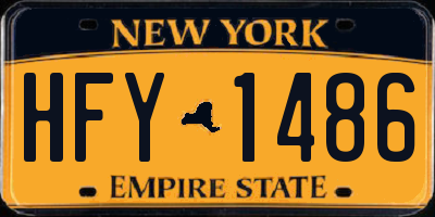 NY license plate HFY1486