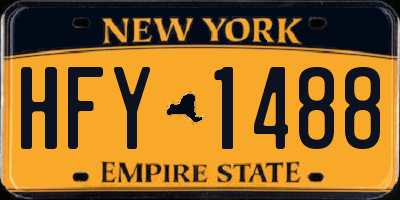 NY license plate HFY1488