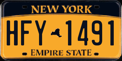 NY license plate HFY1491