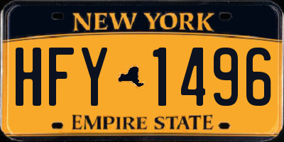 NY license plate HFY1496