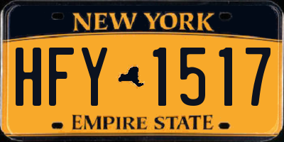 NY license plate HFY1517