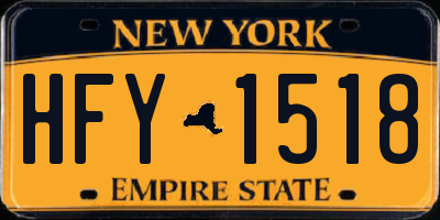 NY license plate HFY1518