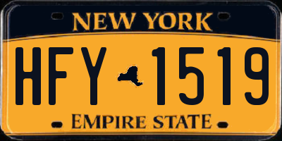 NY license plate HFY1519