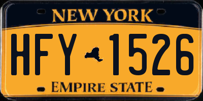 NY license plate HFY1526