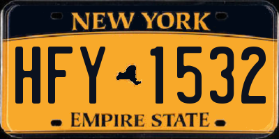 NY license plate HFY1532
