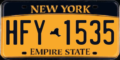 NY license plate HFY1535