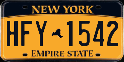 NY license plate HFY1542