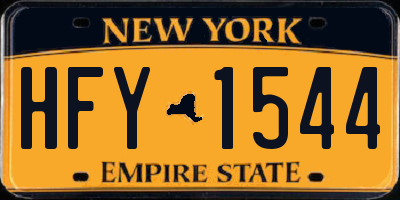 NY license plate HFY1544