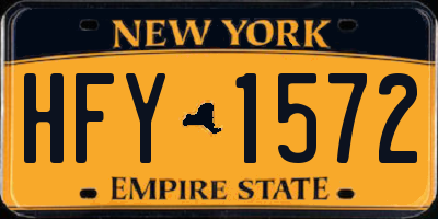 NY license plate HFY1572