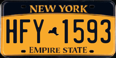 NY license plate HFY1593