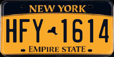 NY license plate HFY1614