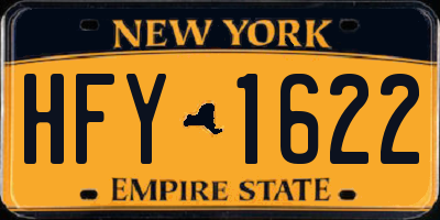 NY license plate HFY1622