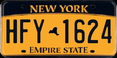 NY license plate HFY1624