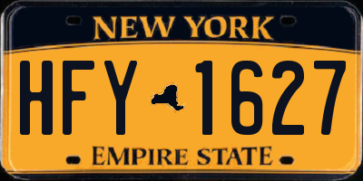 NY license plate HFY1627