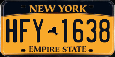 NY license plate HFY1638