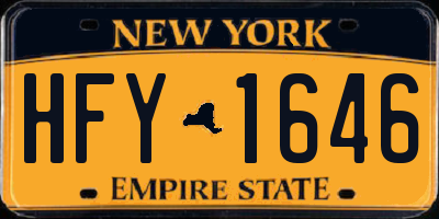 NY license plate HFY1646