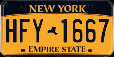 NY license plate HFY1667