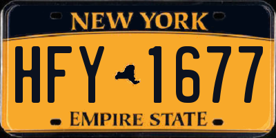 NY license plate HFY1677