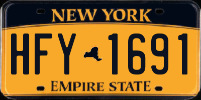 NY license plate HFY1691