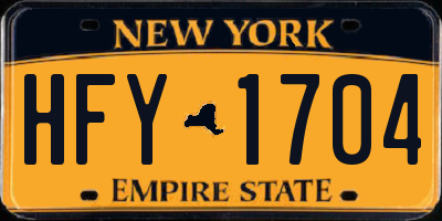 NY license plate HFY1704