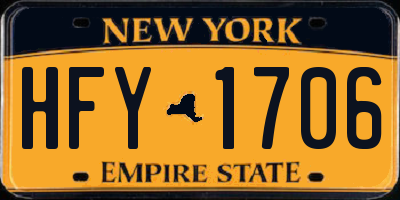 NY license plate HFY1706