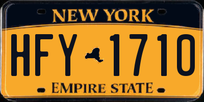 NY license plate HFY1710