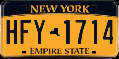NY license plate HFY1714