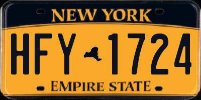 NY license plate HFY1724