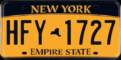 NY license plate HFY1727