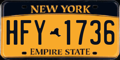 NY license plate HFY1736