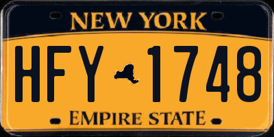 NY license plate HFY1748