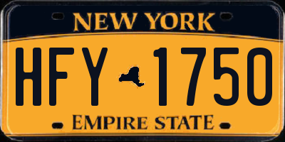 NY license plate HFY1750