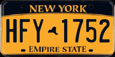 NY license plate HFY1752
