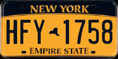 NY license plate HFY1758