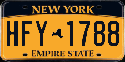 NY license plate HFY1788