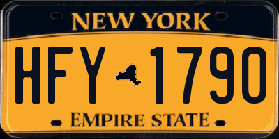 NY license plate HFY1790